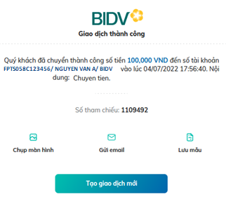 Chuyển tiền trực tuyến FPTS BIDV: Bạn muốn chuyển tiền trực tuyến đến FPTS? Hãy sử dụng dịch vụ của BIDV để thực hiện giao dịch nhanh chóng và tiện lợi. Bạn sẽ được hướng dẫn và hỗ trợ tận tình bởi đội ngũ nhân viên chuyên nghiệp. Hãy xem hình ảnh liên quan để trải nghiệm sự thuận tiện của dịch vụ này.